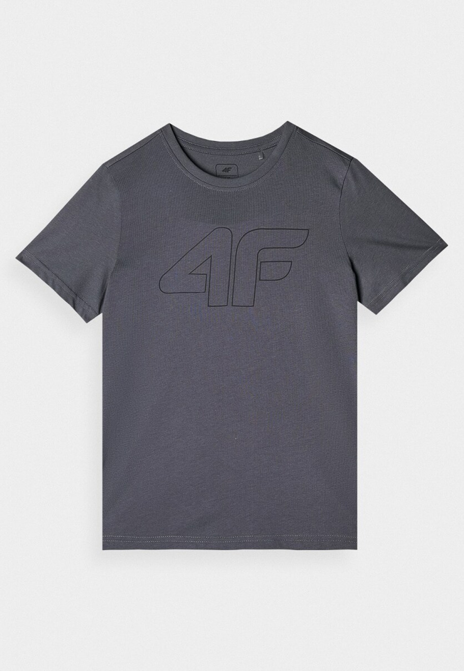 Koszulka Chłopięca 4F T-shirt Regular z logo Szary 4FJWMM00TTSHM1627