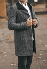 Płaszcz Męski Długi Elegancki Kratka