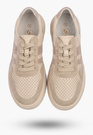 Sneakersy Damskie Skórzane Buty Zamszowe Sportowe Casual Beżowe