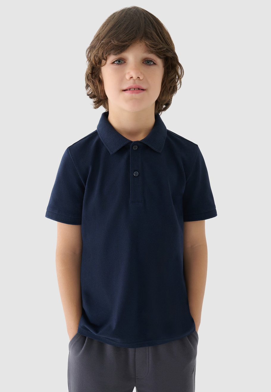 Koszulka Chłopięca 4F T-shirt Polo Granatowy 4FJWAW24TPTSM478