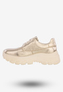 Sneakersy Buty Damskie Półbuty Skórzane Sportowe Złote Eleganckie 2365A