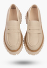 Mokasyny Damskie BIG STAR Buty Wsuwane Casual Gruba Podeszwa Beżowe NN274050