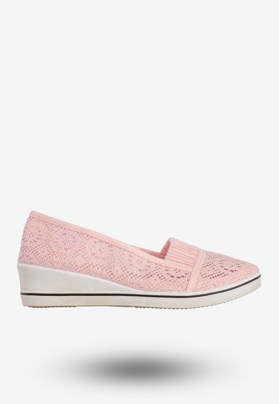 Baleriny Damskie Buty Ażurowe Wsuwane Półbuty Różowe Bella Paris CB930-72