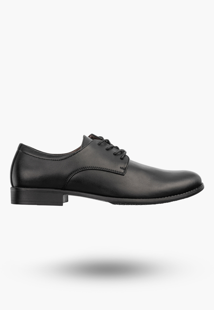 Buty Skórzane Męskie Półbuty Wizytowe Eleganckie Czarne WOJTYŁKO