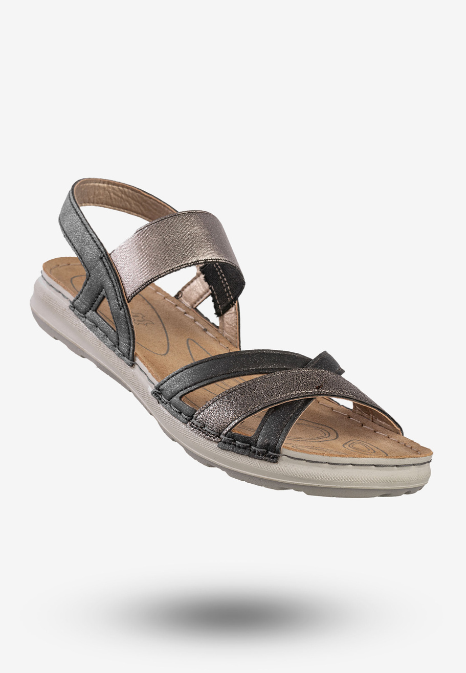 Sandały Damskie Ekoskóra Buty Wygodne Inblu Czarny EA000015