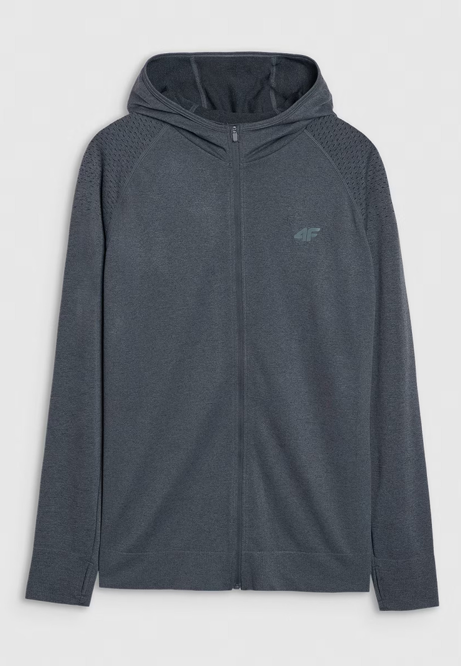 Bluza Męska 4F Sportowa Rozpinana Z Kapturem Szybkoschnąca Szara 4FWSS25TFSWM544