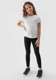 Legginsy Dziewczęce Spodnie 4F dzianinowe czarne 4FJWSS24TTIGF130