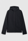 Kurtka Męska 4F Softshell Wiatroodporna Z Kapturem Czarna 4FWSS25TSOFM324
