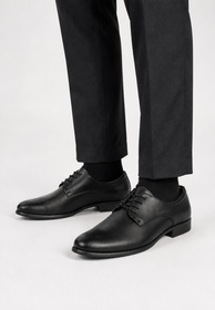 Buty Skórzane Męskie Półbuty Wizytowe Eleganckie Czarne WOJTYŁKO