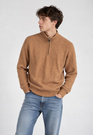 Sweter Męski Ze Stójką i zamkiem Bawełniany Klasyczny Ciepły Camel