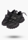 Buty Damskie Czarne Sneakersy na wysokiej podeszwie ocieplane 364