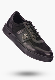 Buty Męskie JOHN DOUBARE Skórzane Czarne Półbuty 603-03