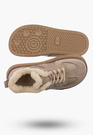 Sneakersy Skórzane Damskie Ocieplane Buty Na Platformie Beżowe FILIPPO