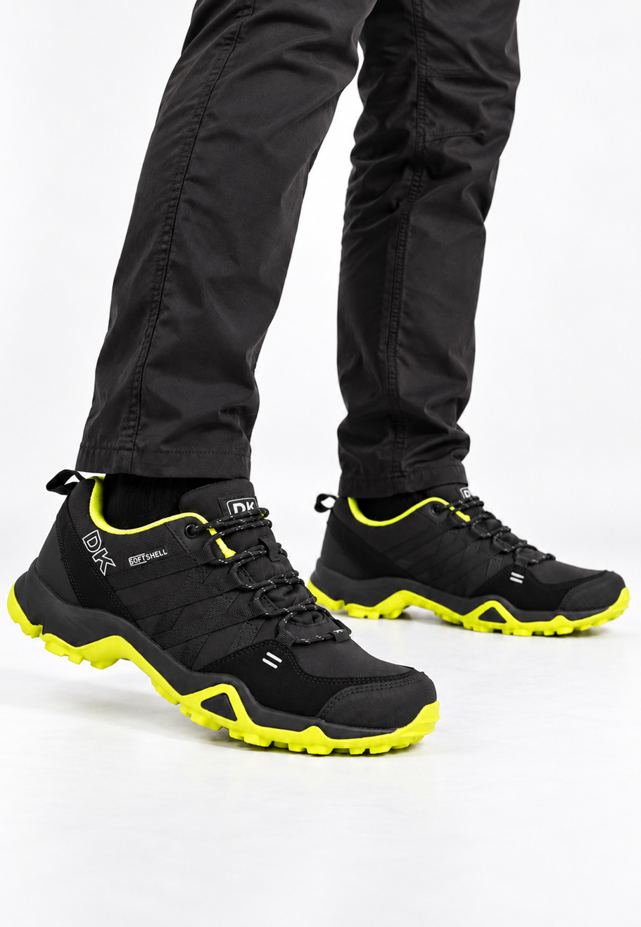 Buty Trekkingowe Męskie DK Softshell Sportowe Terenowe Czarne/Żółte
