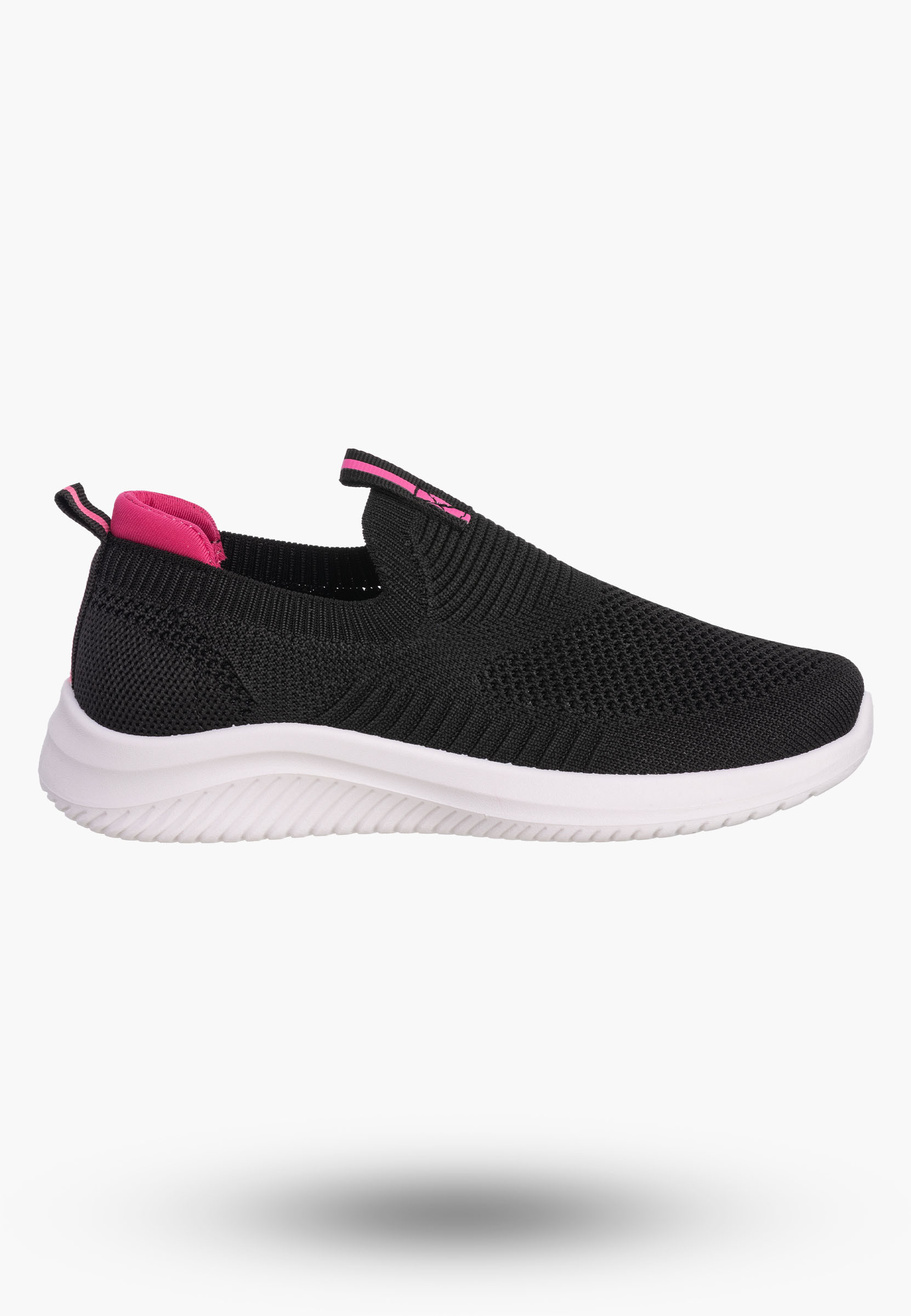 Buty Dziewczęce Sneakersy Czarne Wsuwane Tenisówki Dziecięce Z2401P