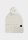Czapka Uniseks 4F Sportowa Zimowa Beanie Dzianinowa Z Pomponem Kremowa 4FWAW24ACAPU472