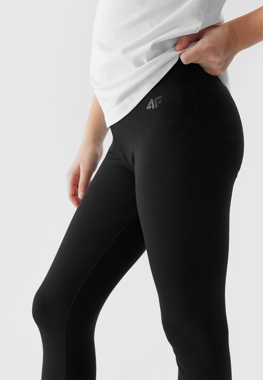 Legginsy Dziewczęce Spodnie 4F dzianinowe czarne 4FJWSS24TTIGF130