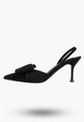 Szpilki Damskie Eleganckie Buty Na Obcasie z kokardą Czarne