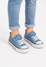 Trampki Dziecięce Buty Na Rzepy Tenisówki Materiałowe Casual Niebieskie APAWWA