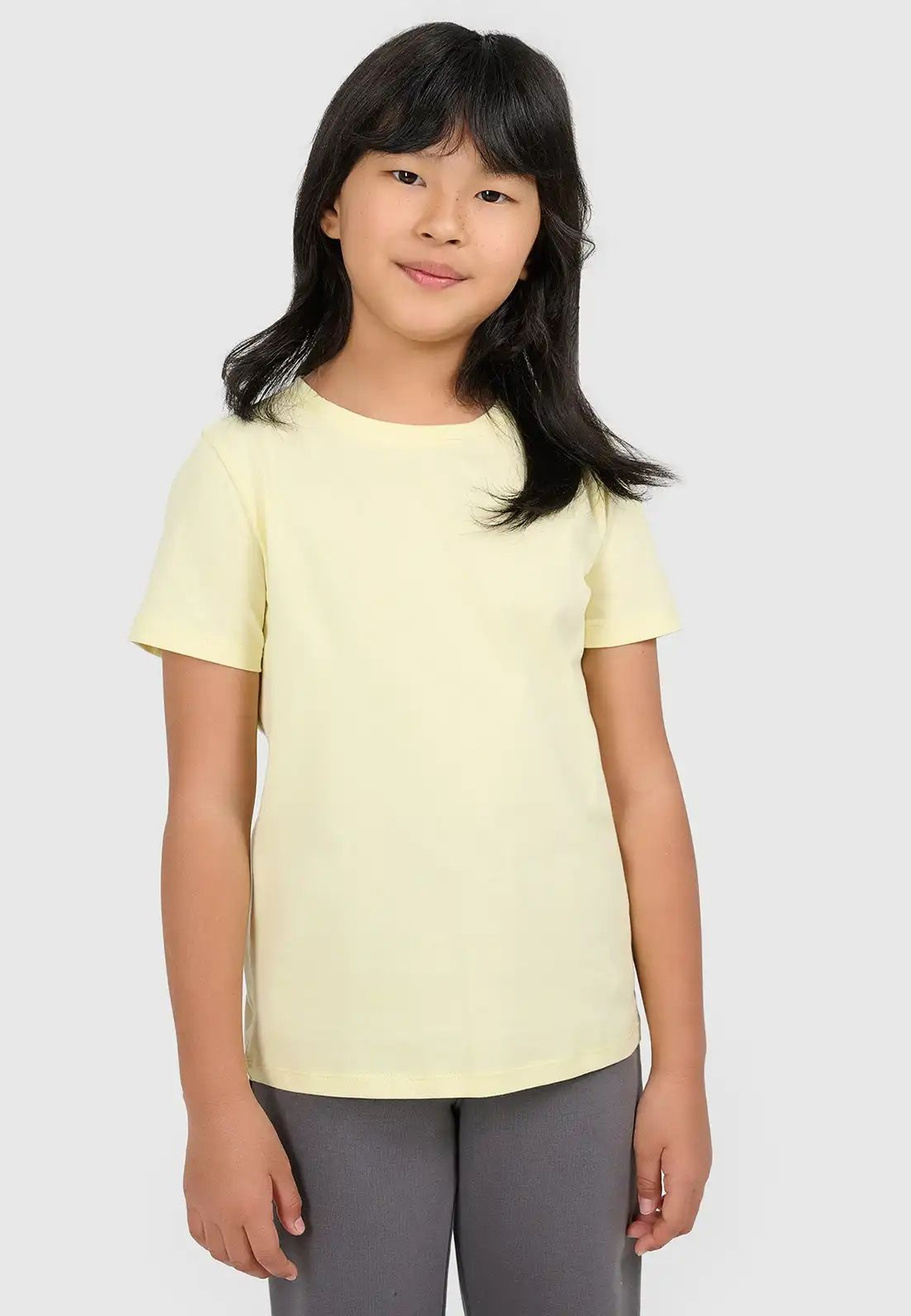 Koszulka Dziewczęca 4F T-shirt Sportowy Regular Limonkowy 4FJWSS26TTSHF3003