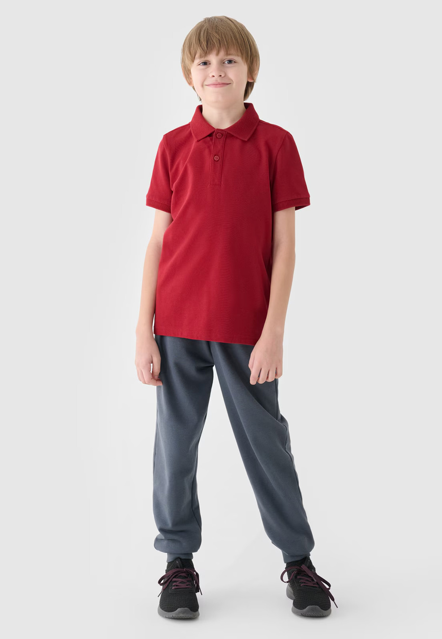 Koszulka Chłopięca 4F T-shirt Polo Czerwony 4FJWAW24TPTSM478