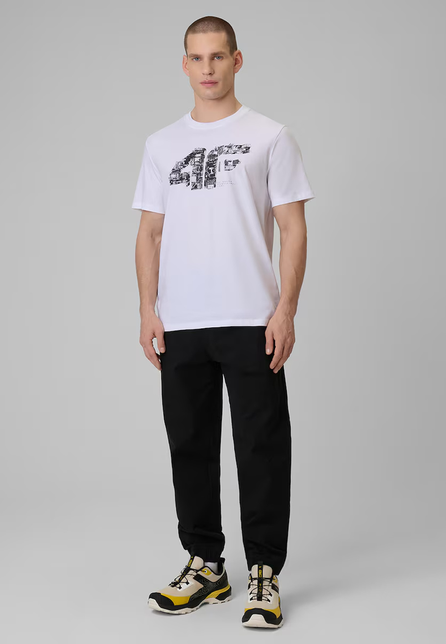 Koszulka Męska 4F T-Shirt Bawełniany Regular Sportowy Biały 4FWSS26TTSHM2659