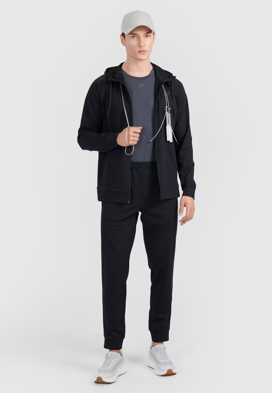 Bluza Męska 4F Rozpinana Sportowa Treningowa Szybkoschnąca Czarna 4FWMM00TFSWM654