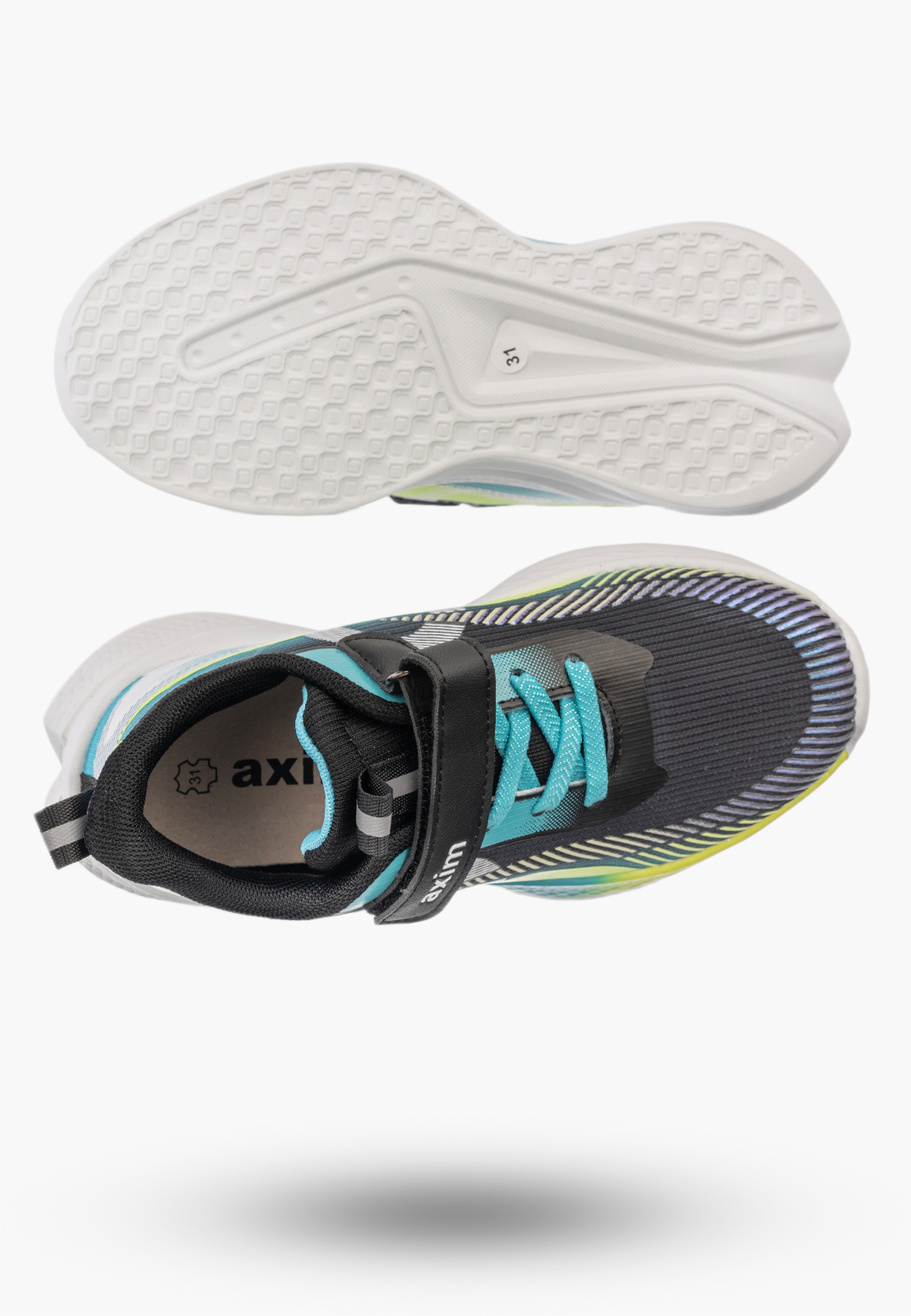 Buty Sportowe Dziecięce Sneakersy Na Rzepy Lekkie Czarne Multikolor Axim