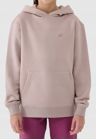Bluza Dziewczęca 4F Basic z Kapturem Regular Beżowa 4FJWSS25TSWSF1953