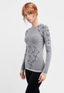 Bluzka Damska Wolford Long Sleeve Cameron Pullover Czarny/Biały
