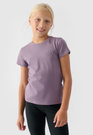 Koszulka Dziewczęca 4F T-shirt Z Logo Bawełna Regular Fioletowy 4FJWMM00TTSHF1658