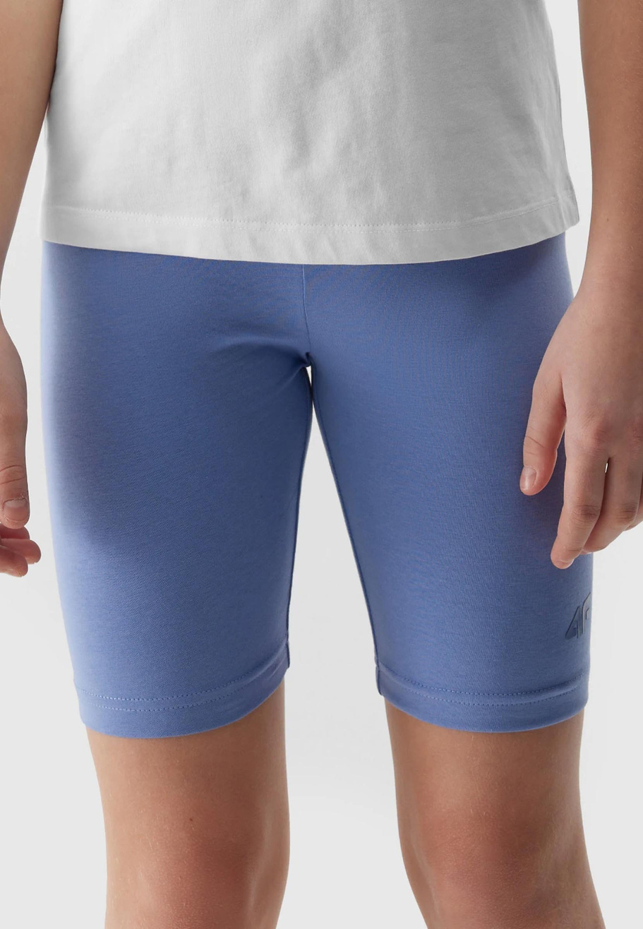 Legginsy Dziewczęce Kolarki 4F dzianinowe niebieskie 4FJWSS24TTIGF129