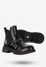 Buty Damskie Botki Ekoskóra Ocieplane Na Zimę Bordowe Potocki 24-12542BD
