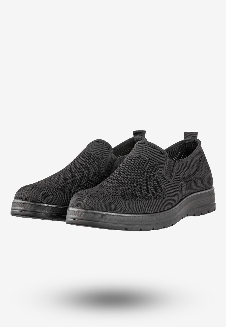 Sneakersy Męskie Buty Sportowe Wsuwane News Czarne 9TX02-1022
