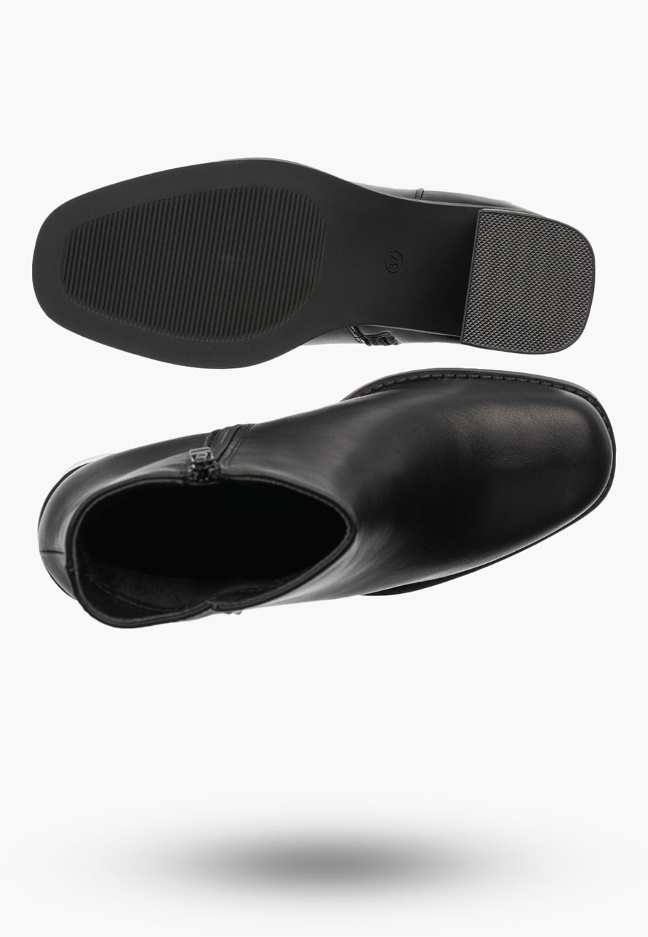 Botki Damskie JEZZI Buty Ekoskóra Ocieplane Eleganckie Czarne