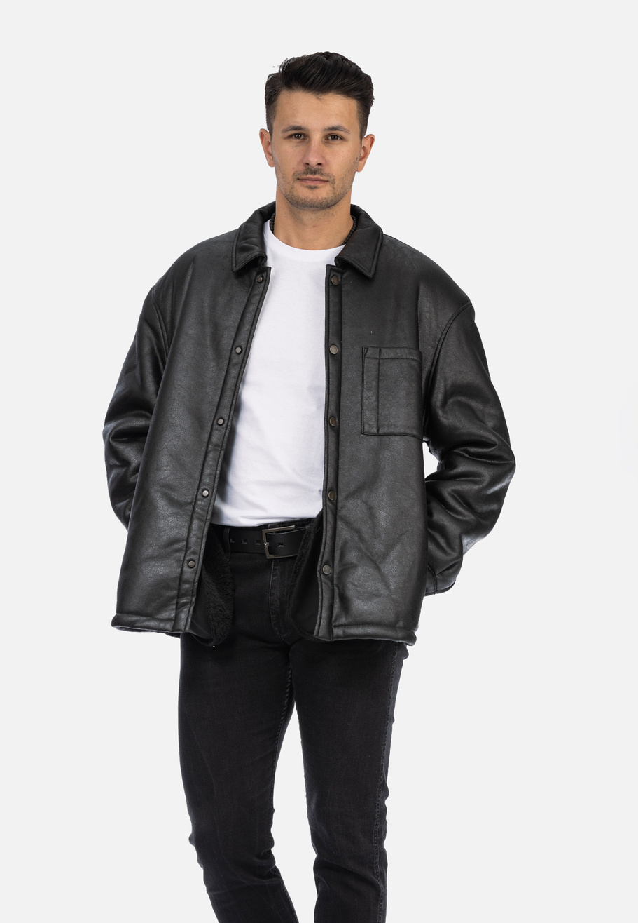 Kurtka Męska Overshirt Ocieplana Przejściowa Czarna ZARA 0993/407/800