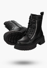 Buty Damskie BIG STAR Botki Skórzane Czarne Trapery OO274A255