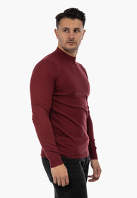 Półgolf Męski Elegancki Golf Klasyczny Bordowy PG-B-1-2024