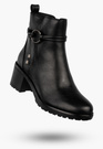 Botki Damskie Buty Na Obcasie Eleganckie Ocieplane Na Zimę Czarne Potocki 25-12527BK