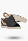 Sandały Damskie Wrangler Na Koturnie Buty Materiałowe Espadryle Grafitowe Mailorca Sabot