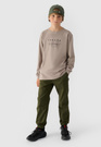 Longsleeve Chłopięcy 4F Regular Z Nadrukiem Szary 4FJWAW24TLONM294