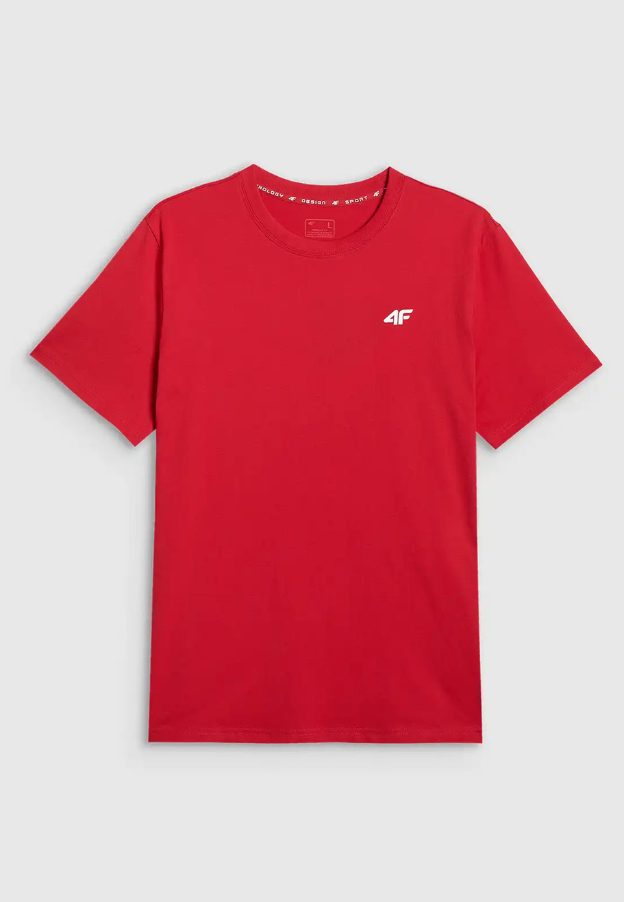 Koszulka Męska 4F T-shirt Z Logo Regular Czerwony 4FWMM00TTSHM3341