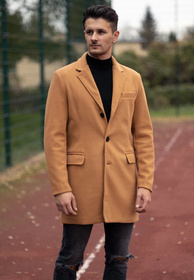 Płaszcz Męski Długi Camel Elegancki