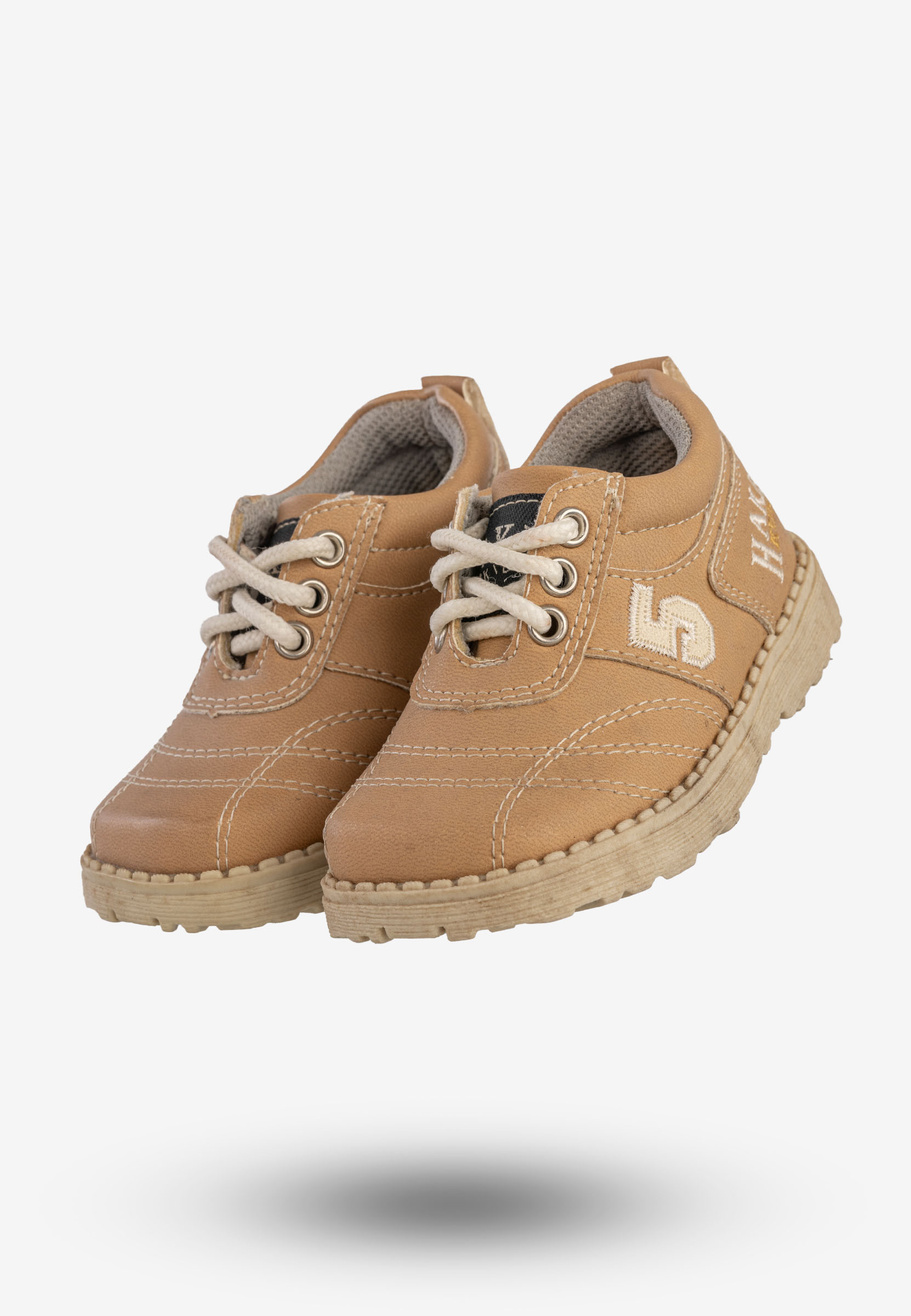 Półbuty Dziecięce Ekoskóra Buty Sznurowane Camel Haker FQ104-1