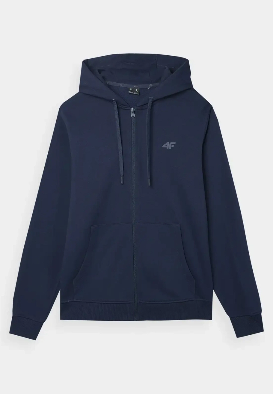 Bluza Męska 4F Z Kapturem Nieocieplana Rozpinana Sportowa Granatowa 4FWSS24TSWSM0951