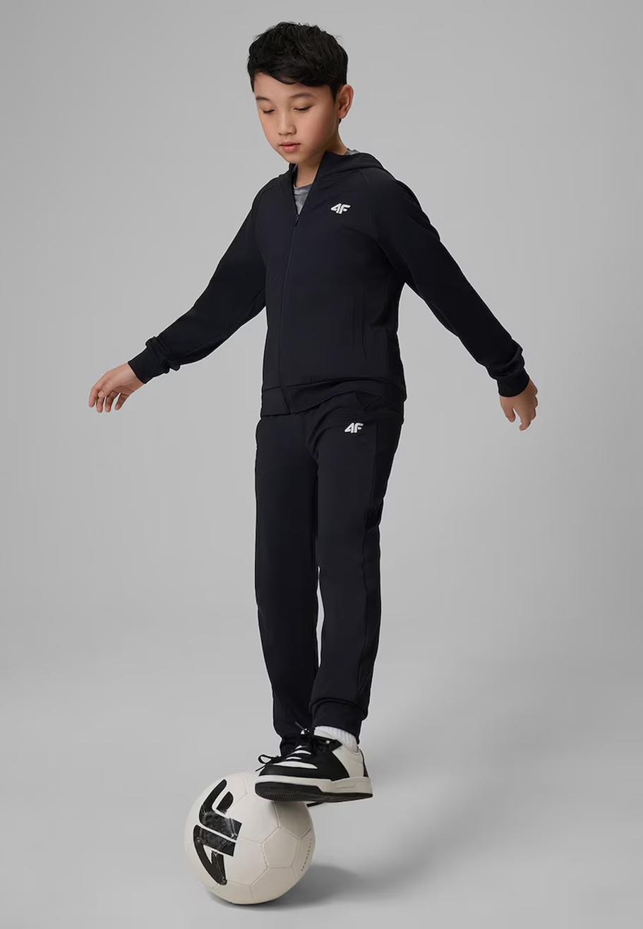 Bluza 4F Chłopięca Rozpinana Sportowa Z Kapturem Ocieplana Czarna 4FJWSS26TFSWM690