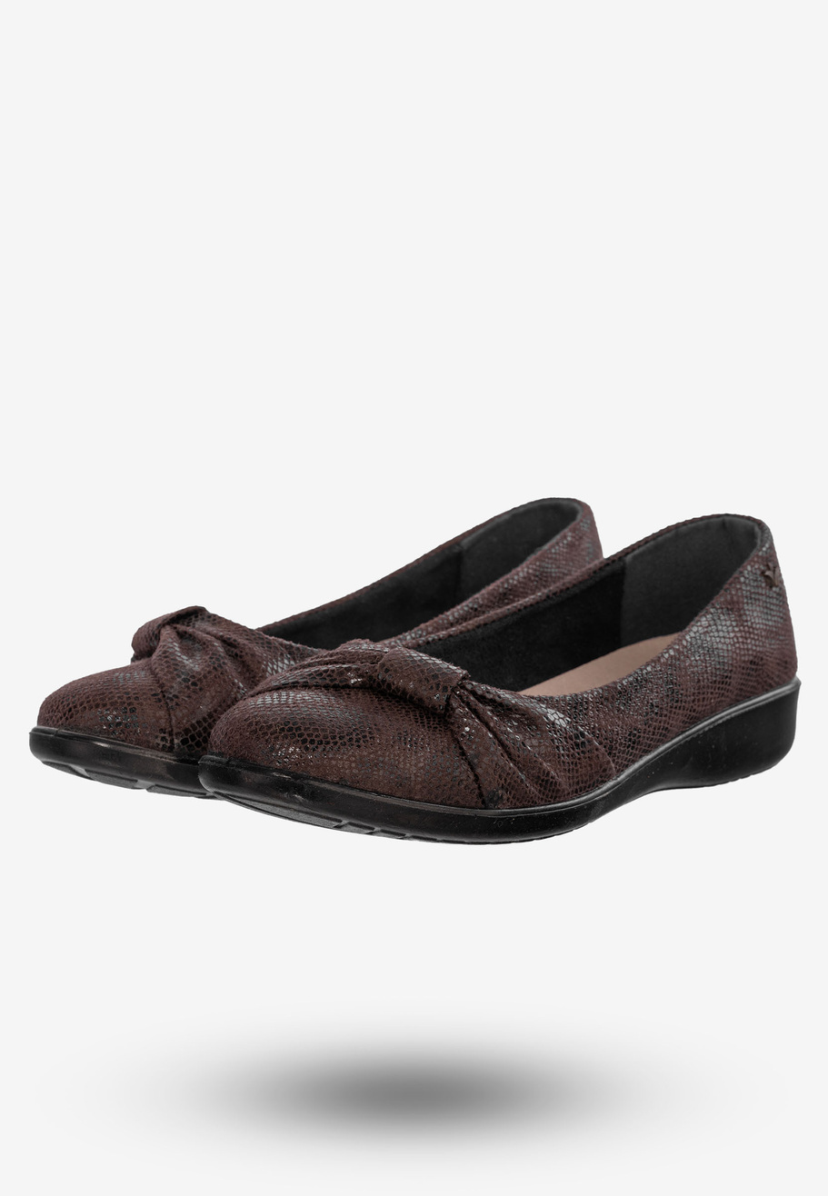 Baleriny Damskie Buty Eleganckie Brązowe Aloeloe Y224003