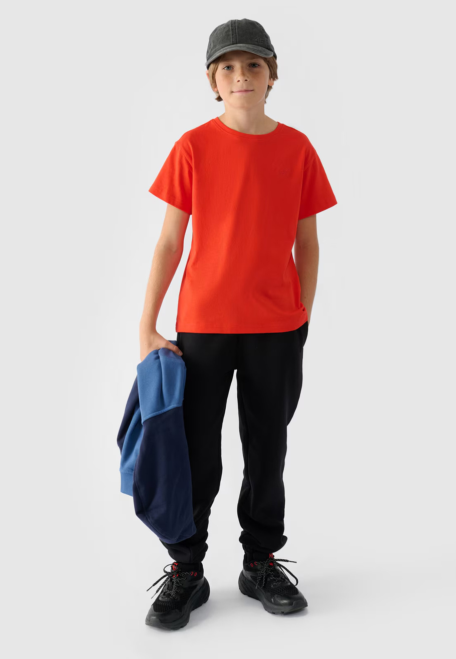 Koszulka Chłopięca 4F T-shirt z logiem Pomarańczowa 4FJRAW24TTSHM2315