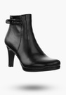Buty Damskie Botki Ekoskóra Czarne Ocieplane Na Obcasie Eleganckie Na Zimę AF25-71