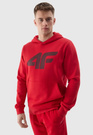 Bluza Męska 4F Z Kapturem Ocieplana Nierozpinana Sportowa Czerwona 4FWSS24TSWSM0950